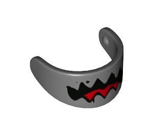 LEGO Dark Stone Gray Minifig Helmet Visor with Mouth with Rad (2447 / 47705)
