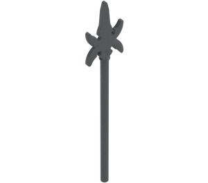 LEGO Dark Stone Gray Minifig Spear with Four Side Blades (43899)