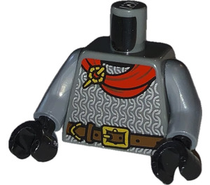 LEGO Gris piedra oscuro Minifigura Torso con Marrón Correa y Slver Chainmail (973)