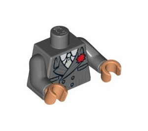 LEGO Tmavě kamenná šedá Minifigurka Trup s Indiana Jones Pinstripe Oblek (973 / 76382)