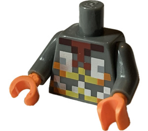 LEGO Dark Stone Gray Minifig Torso with Pixelated Armor (973)