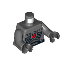 LEGO Mørk stengrå Minifig Torso med Rumfart Politi Rustning (973 / 76382)