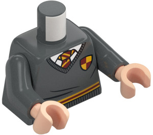 LEGO Dunkles Steingrau Minifigur Torso mit Tie und Gryffindor Logo (973 / 76382)