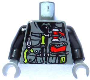 LEGO Dark Stone Gray Minifig Torso with Tools and Pockets (973)