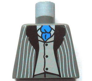 LEGO Gris piedra oscuro Minifigura Torso sin brazos con Death Eater con Striped Traje y Medium Stone Chaleco con Azul Tie (973)