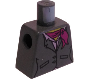 LEGO Dark Stone Gray Minifig Torso without Arms with Gray Jacket, Pink Shirt, and Scarf (973)