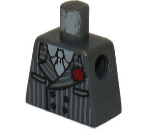 LEGO Gris piedra oscuro Minifigura Torso sin brazos con Indiana Jones Pinstripe Traje (973)