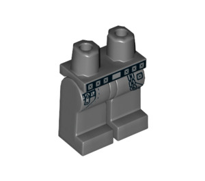 LEGO Dark Stone Gray Minifigure Hips and Legs with Black Belt and Silver Chain (3815 / 57025)