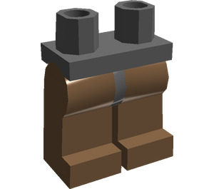 LEGO Dark Stone Gray Minifigure Hips with Brown Legs (3815)
