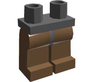 LEGO Mörk Stengrå Minifigur Höfter med Brun Ben (3815 / 73200)