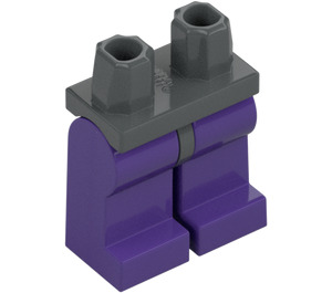 LEGO Tumma kivenharmaa Minihahmo Lonkat jossa Dark Purppura Jalat (73200 / 88584)