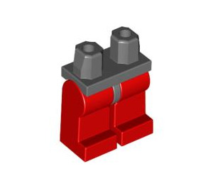 LEGO Dunkles Steingrau Minifigur Hüften mit Rot Beine (73200 / 88584)