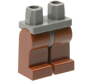 LEGO Dark Stone Gray Minifigure Hips with Reddish Brown Legs (73200 / 88584)