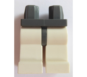LEGO Gris pierre foncé Minifigure Les hanches avec blanc Jambes (73200 / 88584)