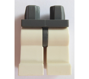 LEGO Donker steengrijs Minifiguur Heupen met Wit Poten (73200 / 88584)