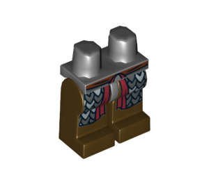 LEGO Tmavě kamenná šedá Minifigurka Nohy s Scale Mail (3815 / 10453)