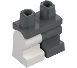 LEGO Mørk stengrå Minifigur Medium Ben med Højre Ben i Plaster Cast (37364 / 107007)