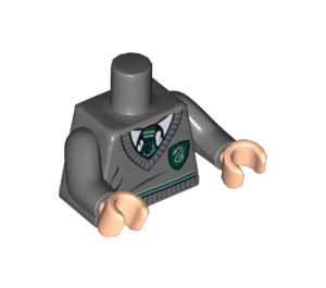 LEGO Tmavě kamenná šedá Minifigurka Trup Slytherin School Uniform Svetr s Zelená Tie a Had Odznak (76382 / 88585)