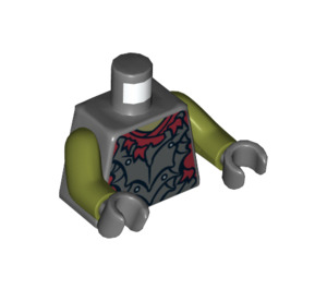 LEGO Dark Stone Gray Moria Orc - Olive Green Torso (973 / 76382)