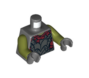 LEGO Donker steengrijs Moria Orc - Olive Groen Torso (973 / 76382)