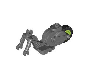 LEGO Dark Stone Gray Motor Cycle Frame with Lime Rear Wheel (69869)
