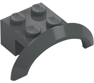 LEGO Dark Stone Gray Mudguard Brick 2 x 4 x 1 with Wheel Arch (28579 / 98282)