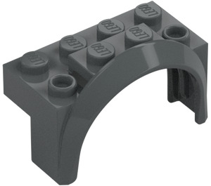 LEGO Dark Stone Gray Mudguard Brick 2 x 4 x 2 with Wheel Arch (3387)