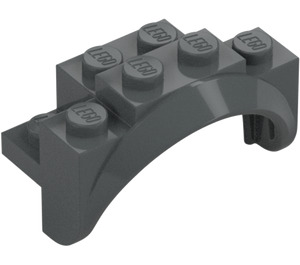 LEGO Dark Stone Gray Mudguard Brick 2 x 4 x 2 with Wheel Arch (35789)