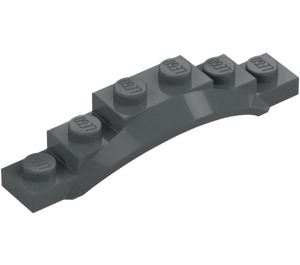 LEGO Dark Stone Gray Mudguard Plate 1 x 6 with Edge (4925 / 62361)