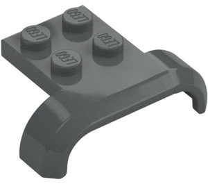 LEGO Dark Stone Gray Mudguard Plate 2 x 2 with Shallow Wheel Arch (28326)