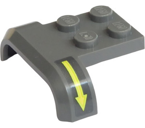 LEGO Dark Stone Gray Mudguard Plate 2 x 2 with Shallow Wheel Arch with Arrow (Left Side)  Sticker (28326)