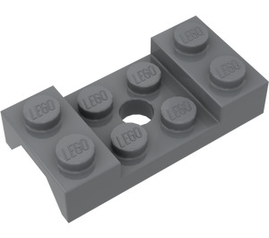 LEGO Grigio pietra scuro Parafango Piastra 2 x 4 con Arches con foro (60212)