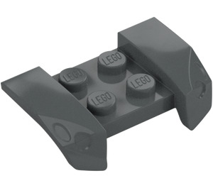 LEGO Dark Stone Gray Mudguard Plate 2 x 4 with Overhanging Headlights (44674)