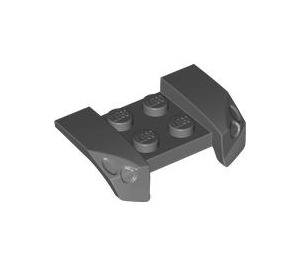LEGO Dark Stone Gray Mudguard Plate 2 x 4 with Overhanging Headlights (44674)
