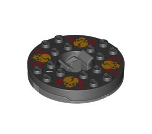 LEGO Dark Stone Gray Ninjago Spinner with Orange Skulls (92547)