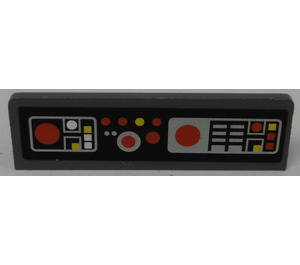 LEGO Dark Stone Gray Panel 1 x 4 with Rounded Corners with SW Control Panel and Buttons Sticker (15207)