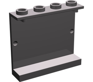 LEGO Dark Stone Gray Panel 1 x 4 x 3 without Side Supports, Hollow Studs (4215 / 30007)
