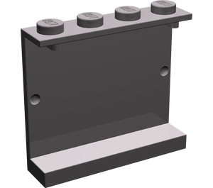 LEGO Dark Stone Gray Panel 1 x 4 x 3 without Side Supports, Solid Studs (4215)
