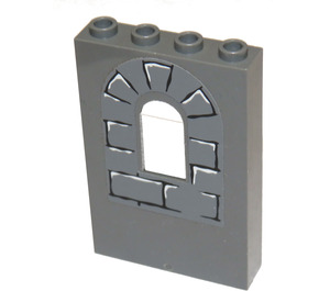 LEGO Dark Stone Gray Panel 1 x 4 x 5 with Window with Window Bricks Sticker (60808)