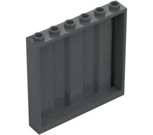 LEGO Dark Stone Gray Panel 1 x 6 x 5 with Corrugation (23405)