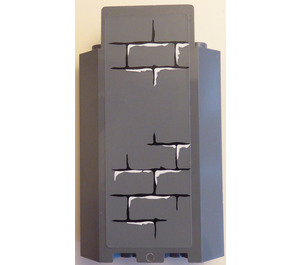 LEGO Dark Stone Gray Panel 3 x 3 x 6 Corner Wall with Bricks Pattern 4194 Sticker without Bottom Indentations (87421)