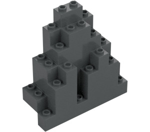 LEGO Tmavě kamenná šedá Panel 3 x 8 x 7 Kámen Trojúhelníkový (6083)