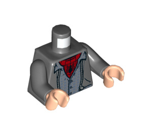 LEGO Mörk Stengrå Peter Parker med Spider-Man Keps Minifigur Kropp (973 / 76382)