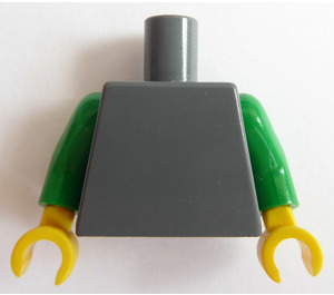 LEGO Dark Stone Gray Plain Minifig Torso with Green Arms (76382 / 88585)
