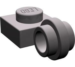 LEGO Dark Stone Gray Plate 1 x 1 with Clip (Thin Ring) (4081)