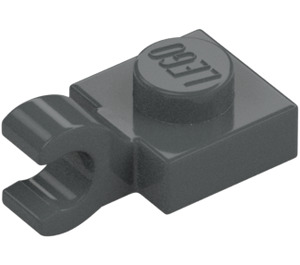 LEGO Dark Stone Gray Plate 1 x 1 with Horizontal Clip (Flat Fronted Clip) (6019)