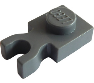 LEGO Dark Stone Gray Plate 1 x 1 with Vertical Clip (Thick 'U' Clip) (4085 / 60897)