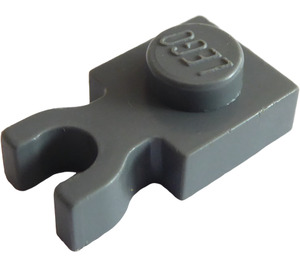 LEGO Gris piedra oscuro Placa 1 x 1 con Vertical Clip (Clip ancho en "U") (4085 / 60897)