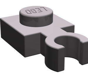 LEGO Gris pierre foncé assiette 1 x 1 avec Verticale Agrafe (Clip 'O' mince ouvert)