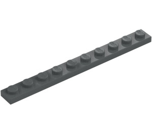 LEGO Gris Pierre Foncé assiette 1 x 10 (4477)